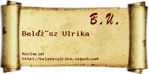 Belász Ulrika névjegykártya